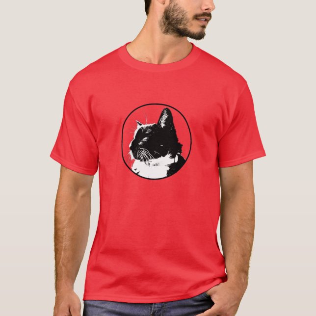 Camiseta T-shirt do gato do smoking, homens (Frente)