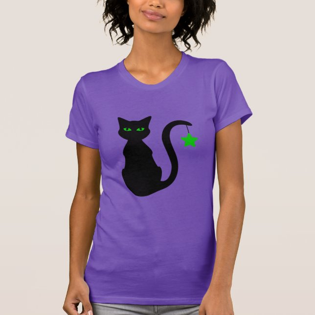 Camiseta T-shirt do gato preto (Frente)