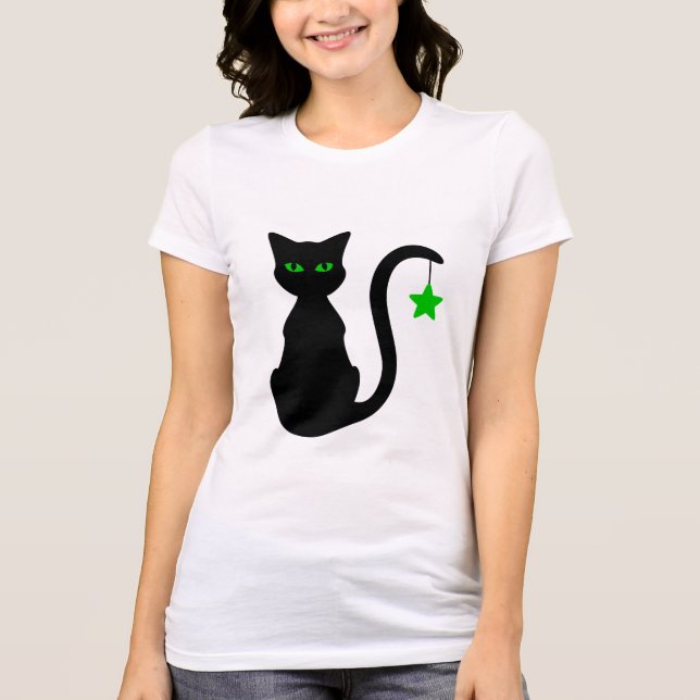 Camiseta T-shirt do gato preto (Frente)