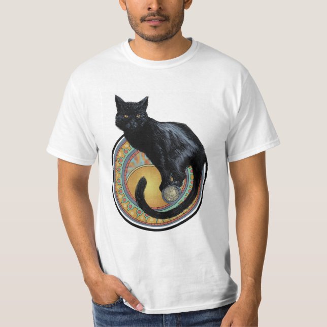 Camiseta T-shirt do gato preto de Wolverton (Frente)