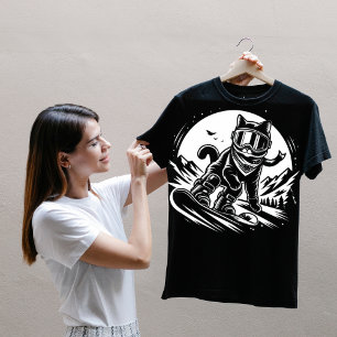 Camiseta t-shirt do gato snowboard