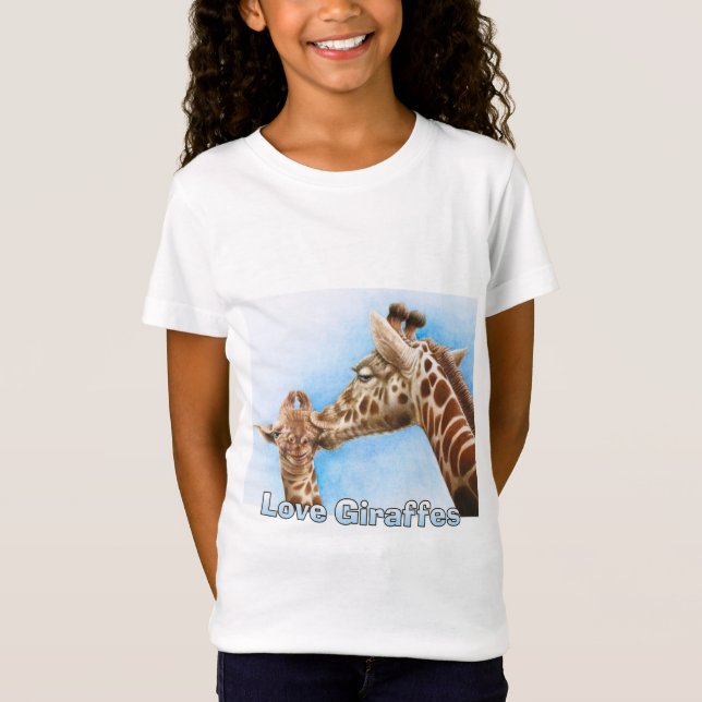 Camiseta T-shirt do girafa e da vitela (Frente)