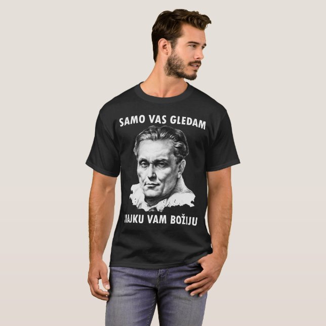 Camiseta T-shirt do gledam do vaso de Josip Broz Tito - de (Frente Completa)