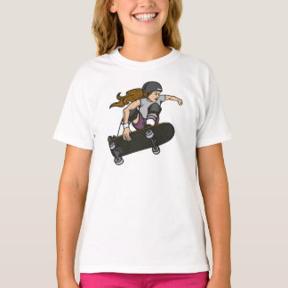 Camiseta T-shirt do gráfico da menina do skate