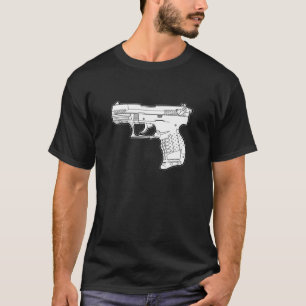 Camiseta t-shirt do gráfico do estêncil da arma de fogo d