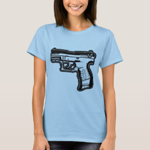 Camiseta t-shirt do gráfico do estêncil da arma de fogo d