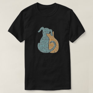 Camiseta T-shirt do gráfico do gato do cão do amor