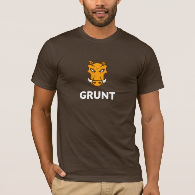 Camiseta T-shirt do grunhido JS (Brown) (Frente)