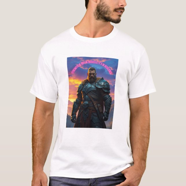 Camiseta T-shirt do guerreiro resistente. (Frente)