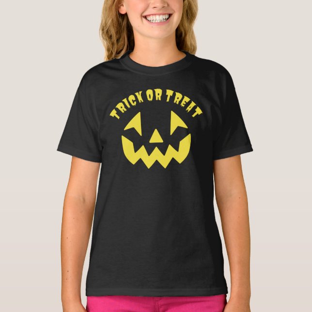 Camiseta T-Shirt Do Halloween De Jack O'Lantern (Frente)