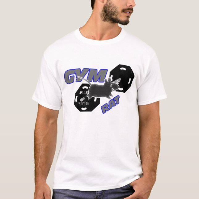 Camiseta T-shirt do halterofilismo do rato do Gym (Frente)