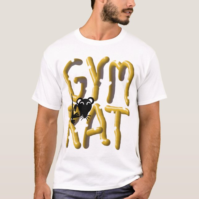 Camiseta T-shirt do halterofilismo do rato do Gym (Frente)