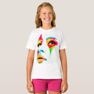 Camiseta T-shirt do Hanes TAGLESS® das meninas coloridas d