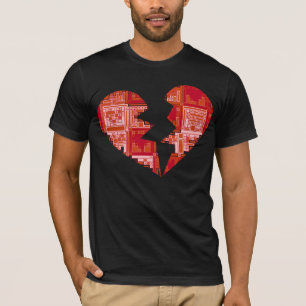 Camiseta T-shirt do "Heart Quebra-cabeça Art deco"