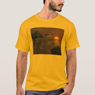 Camiseta T-shirt do helicóptero do por do sol
