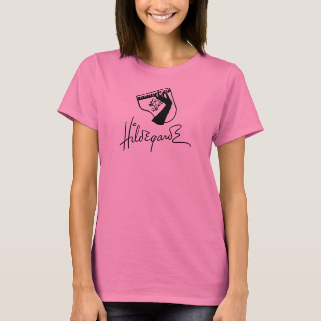 Camiseta T-shirt do Hildegarde das mulheres (Frente)