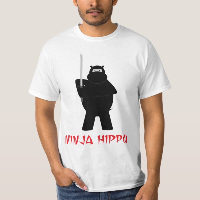 Camiseta T-shirt do hipopótamo de Ninja (Frente)