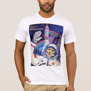 Camiseta T-shirt do homem do cosmonauta de Yuri Gagarin
