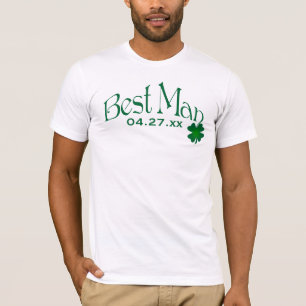 Camiseta T-shirt do homem do trevo do verde esmeralda e do