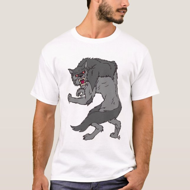 Camiseta T-shirt do "homem-lobo" por Nathan Lee James (Frente)