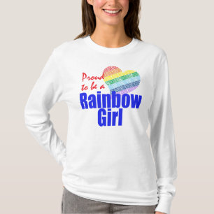 Camiseta T-shirt do Hoodie das meninas do arco-íris