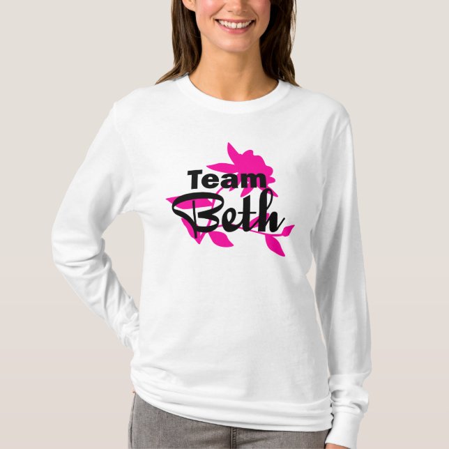 Camiseta T-shirt do Hoodie de Beth da equipe (Frente)