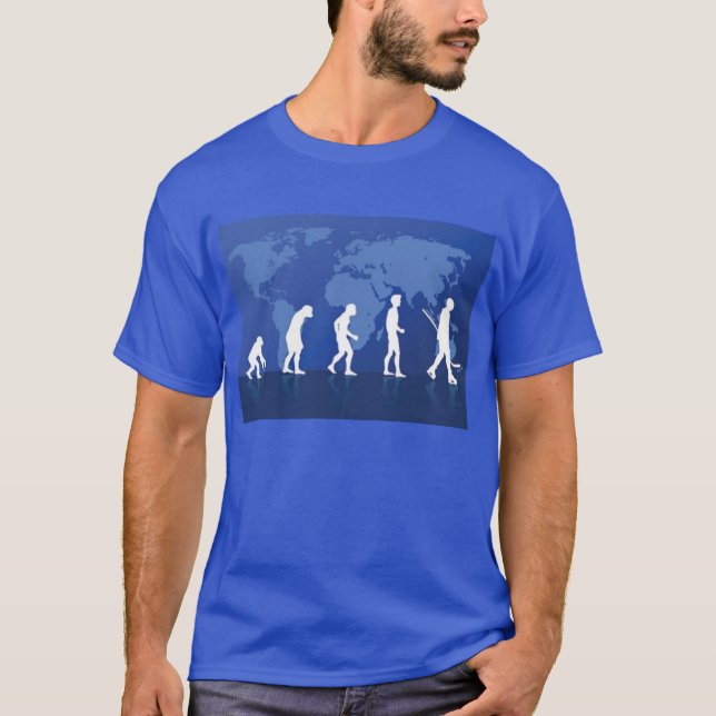 Camiseta T-shirt do hóquei da evolução (Frente)
