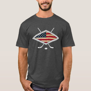 Camiseta T-shirt do hóquei dos EUA com impressão do nome