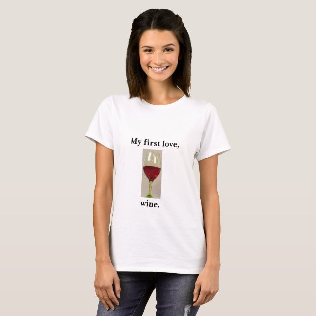Camiseta T-shirt do humor do vinho (Frente Completa)