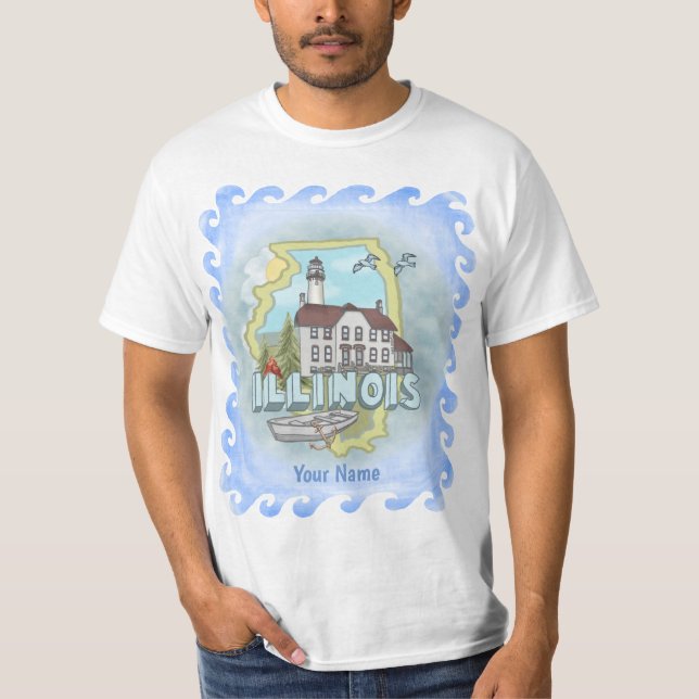 Camiseta t-shirt do Ilhthouse de Illinois (Frente)