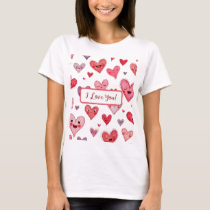 Camiseta T-shirt do impressão do dia de os namorados