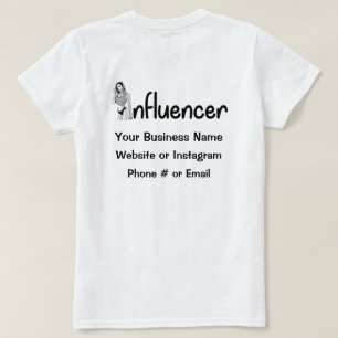 Camiseta T-Shirt do Influenciador de Modelo