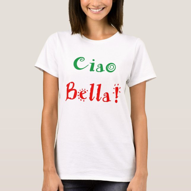 Camiseta T-shirt do italiano do Ciao (Frente)