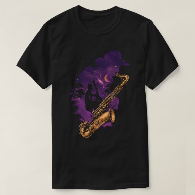 Camiseta T-shirt do Jazz Midnight (Frente do Design)