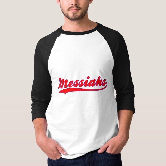 Camiseta T-shirt do jérsei de basebol do falso das messias (Frente)