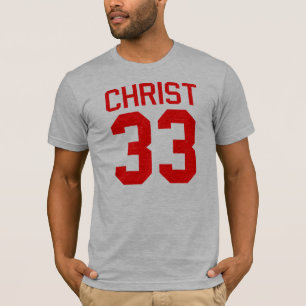 Camiseta T-shirt do jérsei do futebol do cristo #33