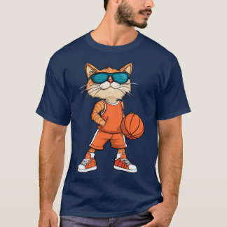 Camiseta T-Shirt do jogador de basquetebol de Gato legal