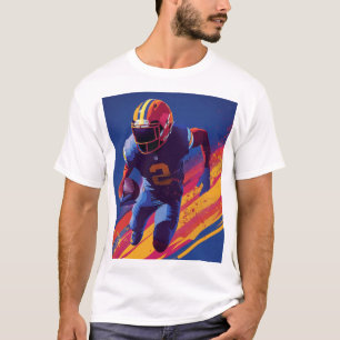 Camiseta T-Shirt do Jogador de Futebol Americano Estilizado