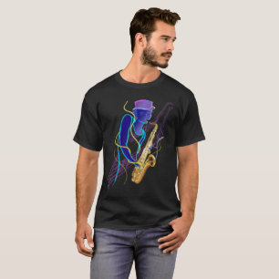 Camiseta T-shirt do jogador de saxofone