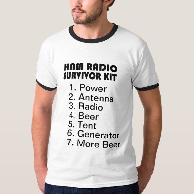 Camiseta T-shirt do jogo do sobrevivente do radioamador por (Frente)