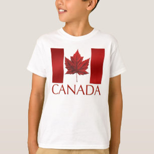 Camiseta T-Shirt do Kid's Canada Flag Ringer Maple Leaf Kid