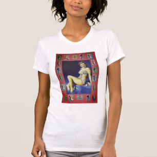 Camiseta t-shirt do kitsch do pino-acima dos anos 50