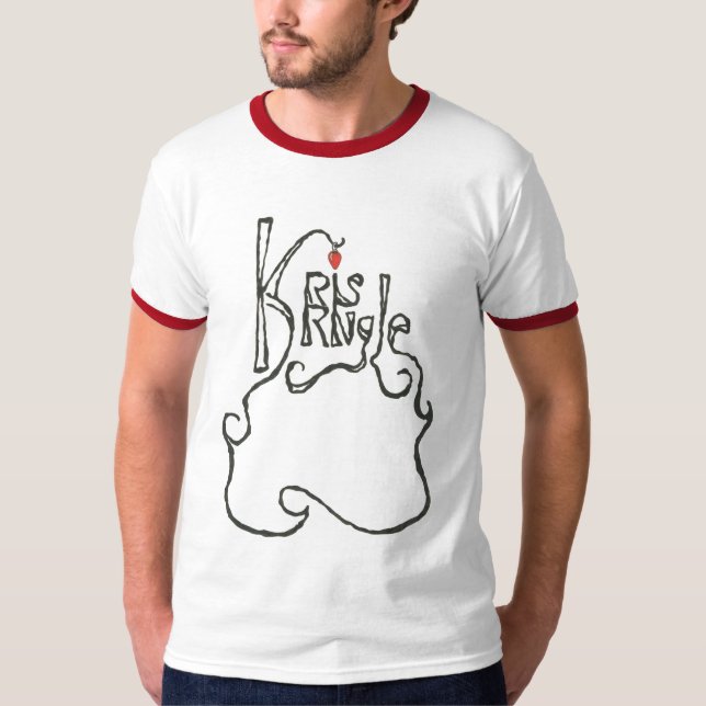 Camiseta T-shirt do Kris Kringle dos homens (Frente)