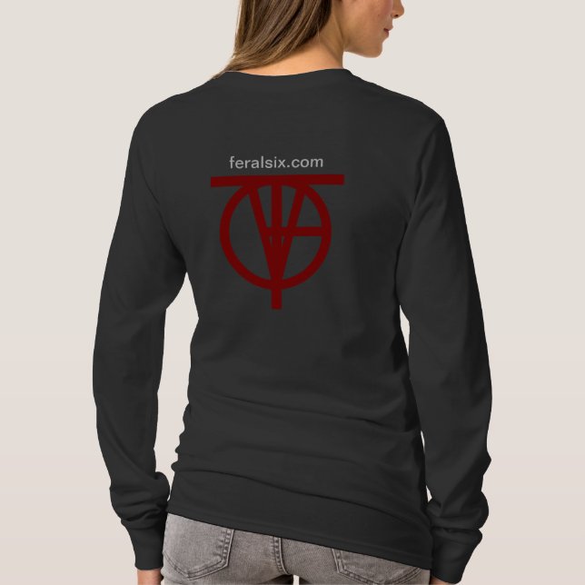 Camiseta T-shirt do L/S das mulheres F6 (Verso)