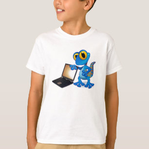 Camiseta t-shirt do lagarto do laptop
