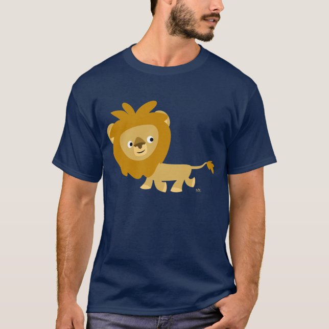 Camiseta T-shirt do Leão de Cartoon Andando (Frente)