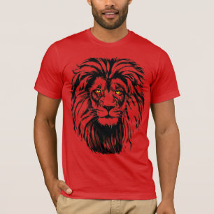 Camiseta T-Shirt do Leão Vermelho Desenho Colorido De Leã