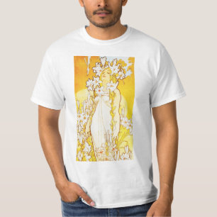 Camiseta T-shirt do lírio de Alphonse Mucha