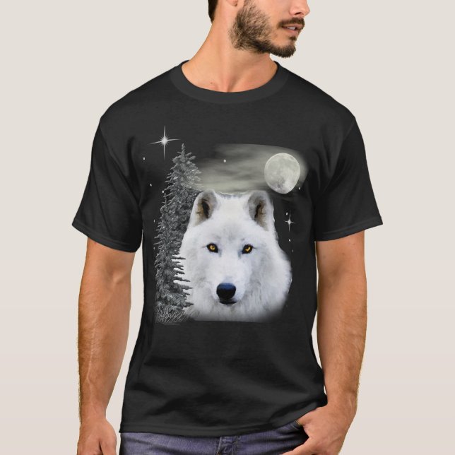 Camiseta T-Shirt do lobo-da-neve ártico (Frente)