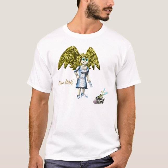 Camiseta T-shirt do lobo da nova (Frente)